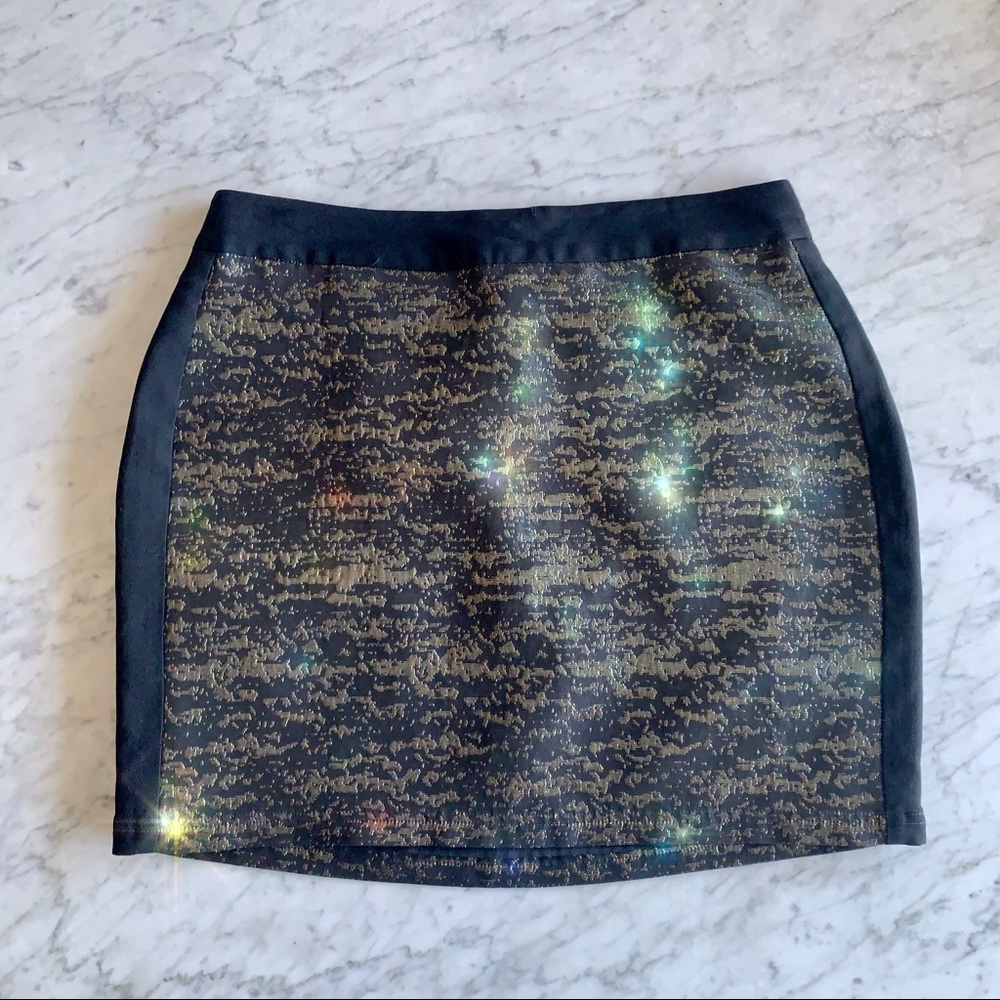 Derek Lam 10 Crosby Black Shimmer Sparkly Skirt